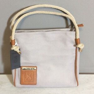 NWT 7th & Swag Gray Canvas Rope-Handle Shoulder Wine Carry Bag